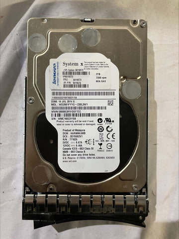 90Y8573 90Y8572 IBM HDD 2TB 7.2K 3.5-inch 6G SAS