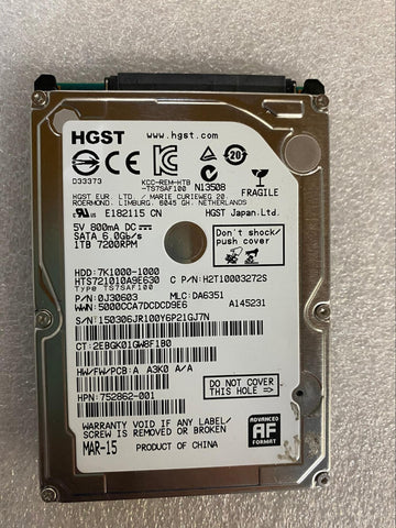 HGST 0J30603 752862-001 1TB 2.5 7200RPM SATA h2t10003272s